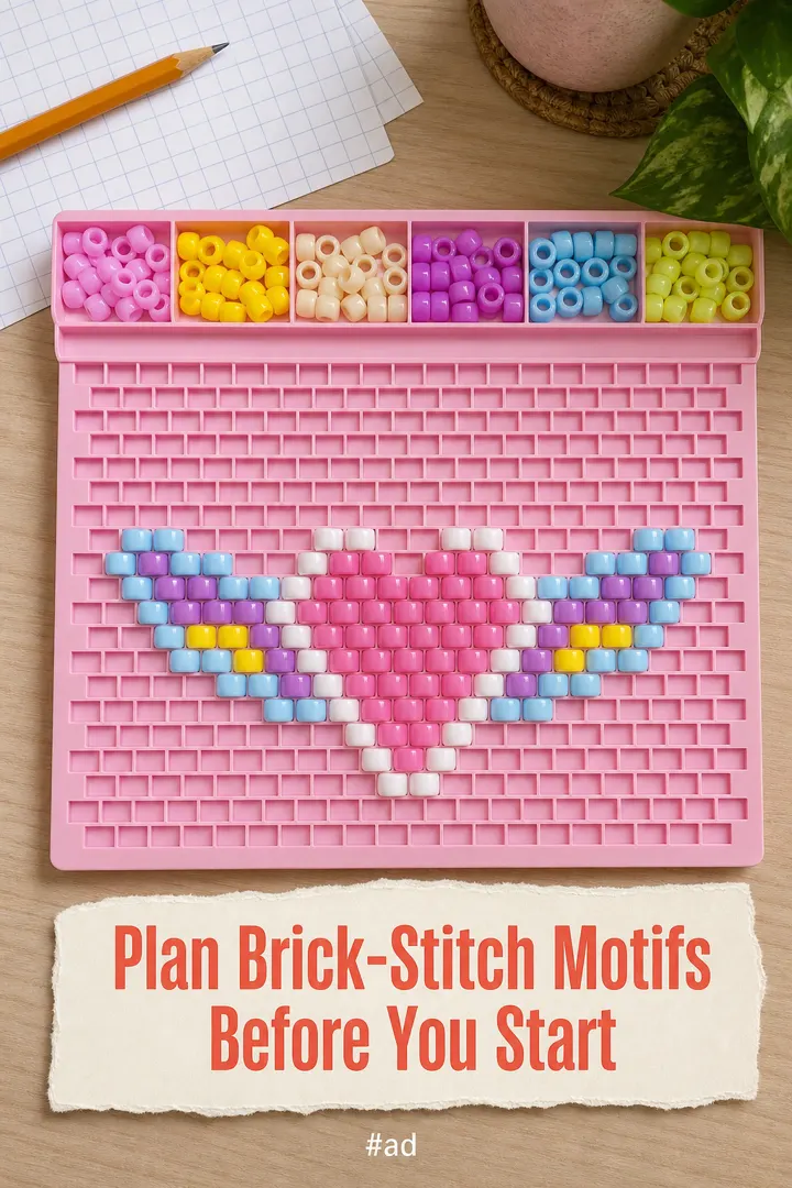 Pony Bead Planning Tray for Brick-Stitch Pattern Layouts pin