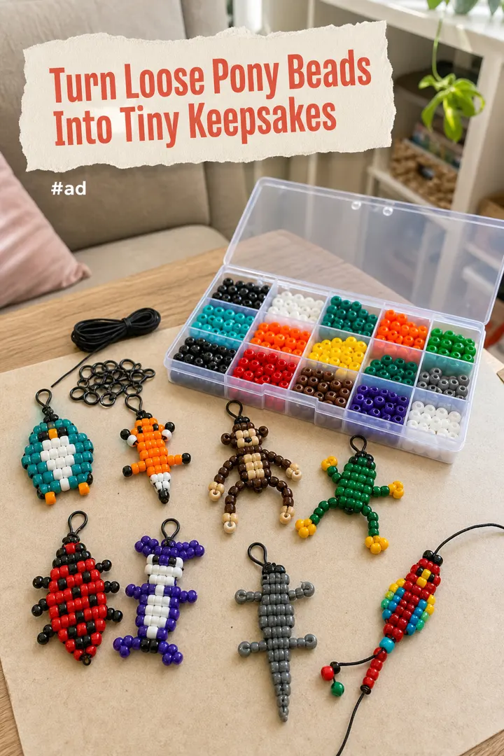 Pony Bead Pet Keychain Kit for Beginner Projects pin