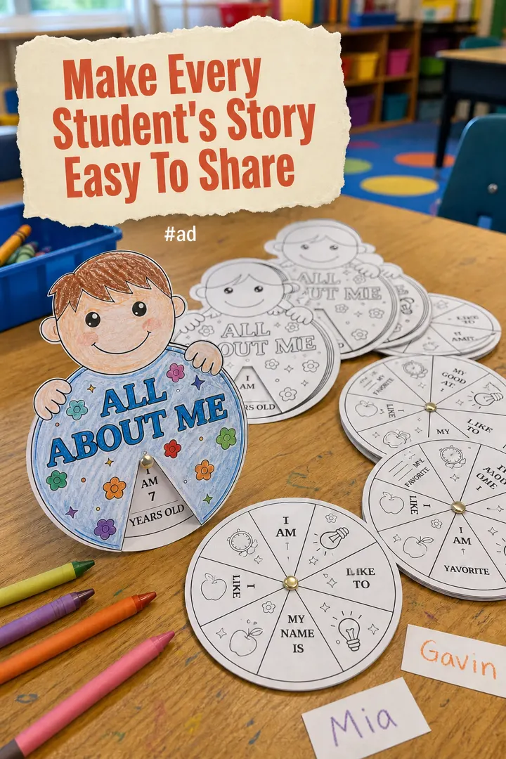 All About Me Spinner Craft Kit for Preschool Classrooms pin