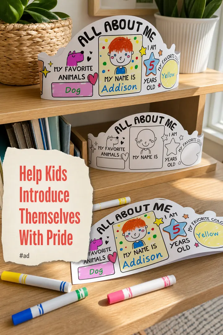 All About Me Crown Craft Kit for Preschool Activities pin