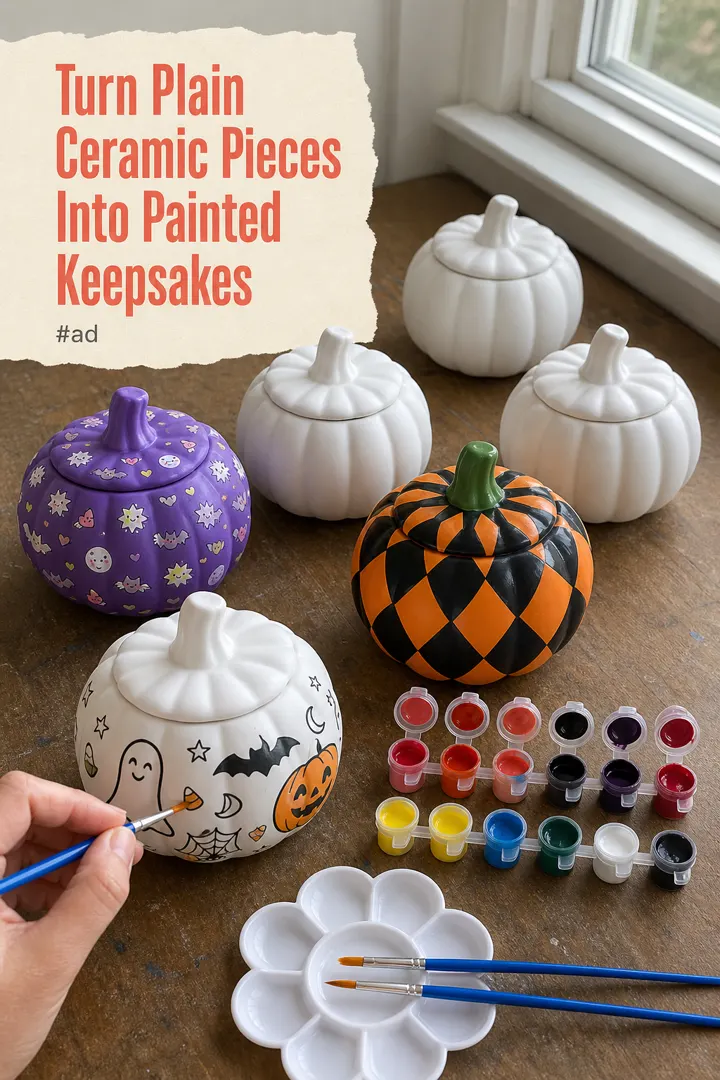 Ceramic Pumpkin Jar Painting Kit for Small Group Crafts pin
