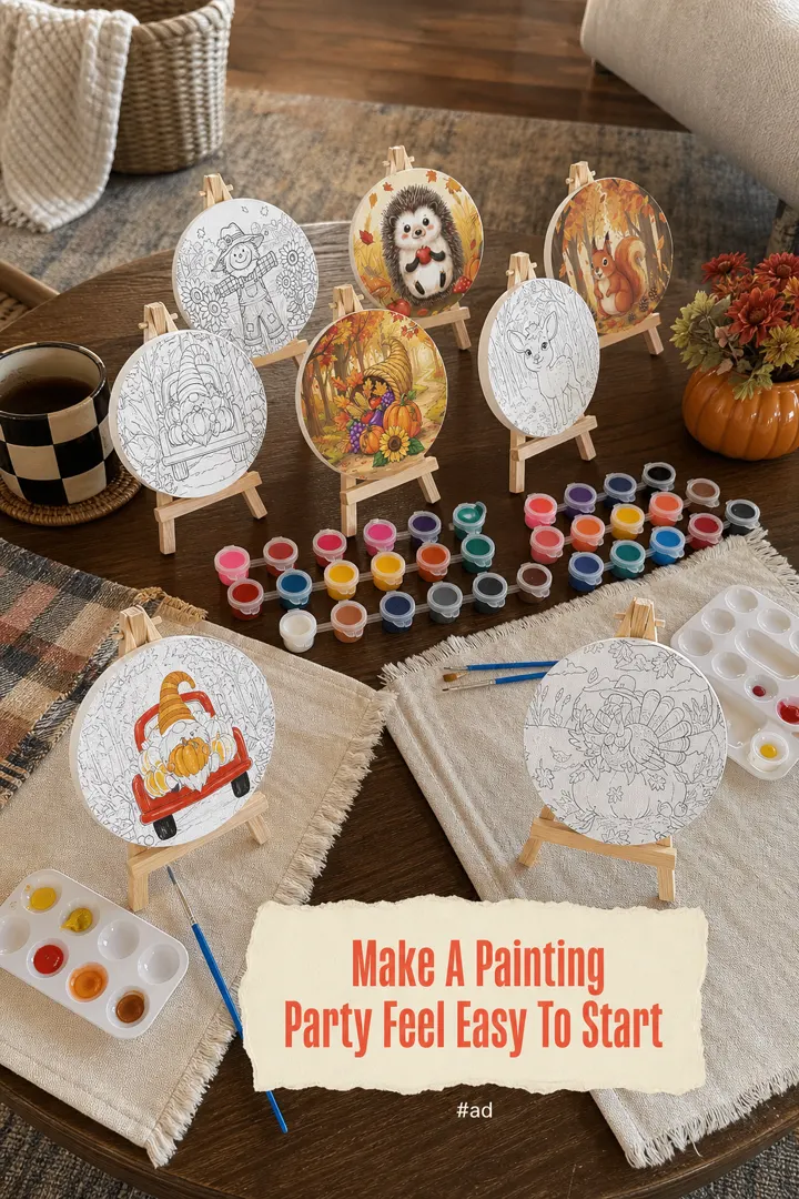 Fall Pre-Drawn Canvas Kit for Easy Paint Parties pin
