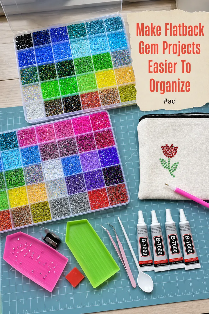 Flatback Rhinestone Kit with Glue and Sorting Tools pin
